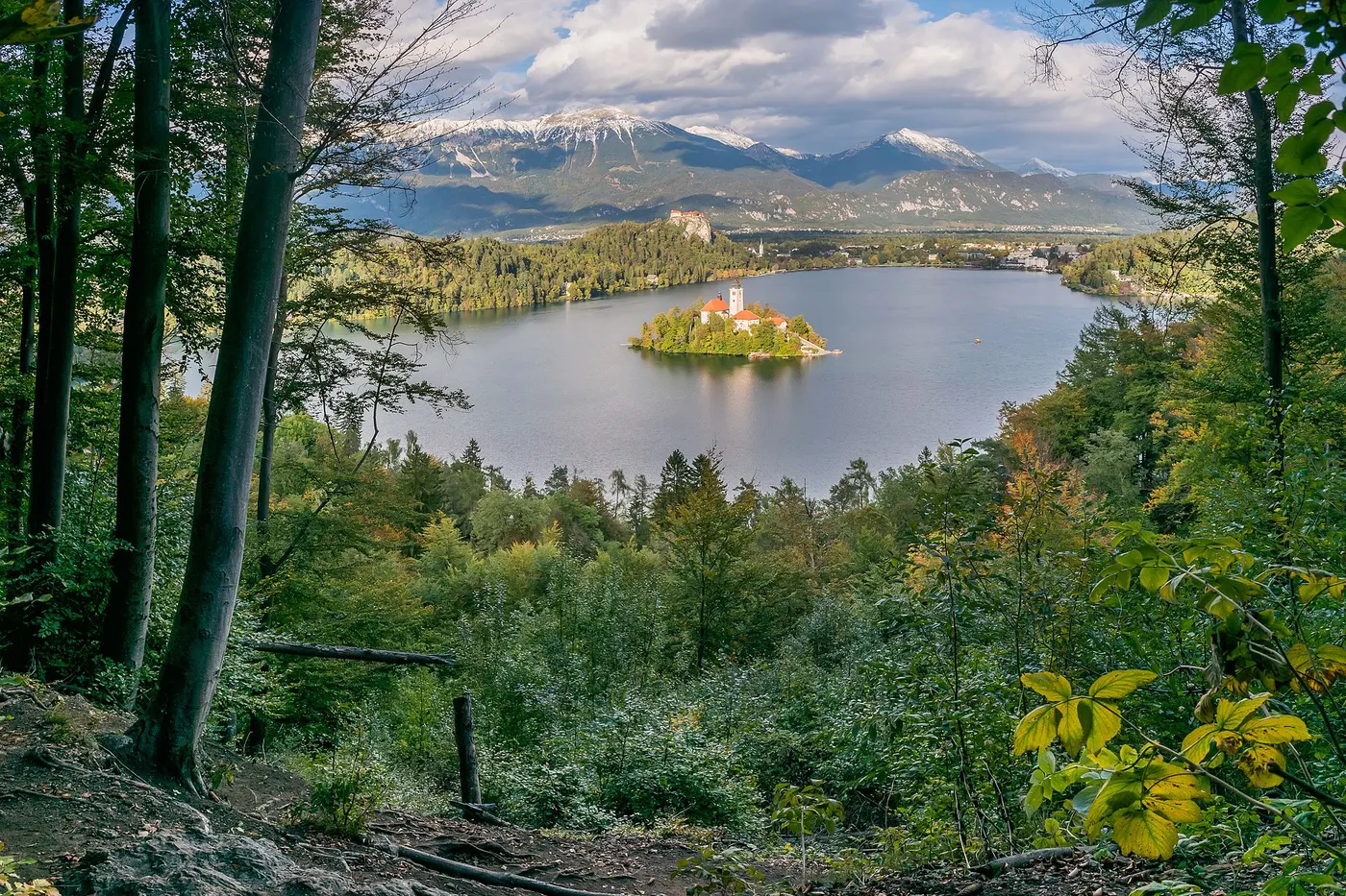 Vue lumineuse de Bled / Bohinj
