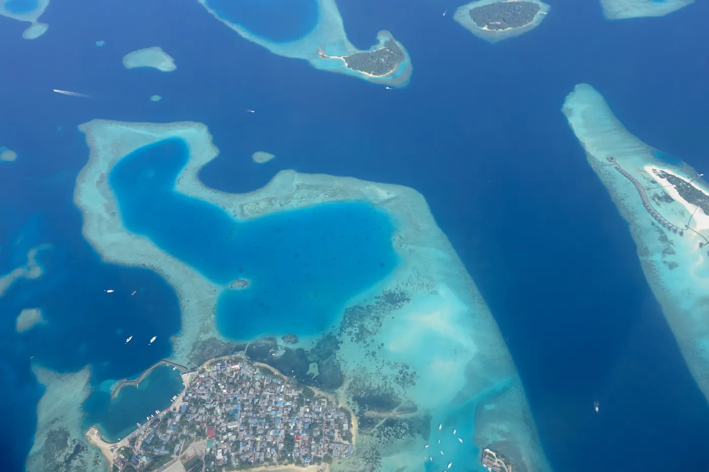 Vue lumineuse de Maldives